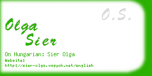 olga sier business card